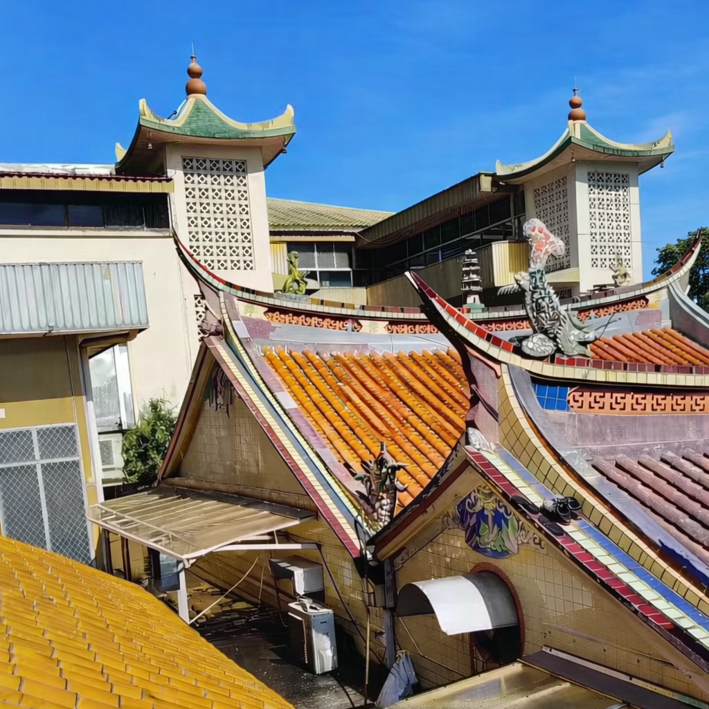 Ornate roof detail of Leong San See Temple